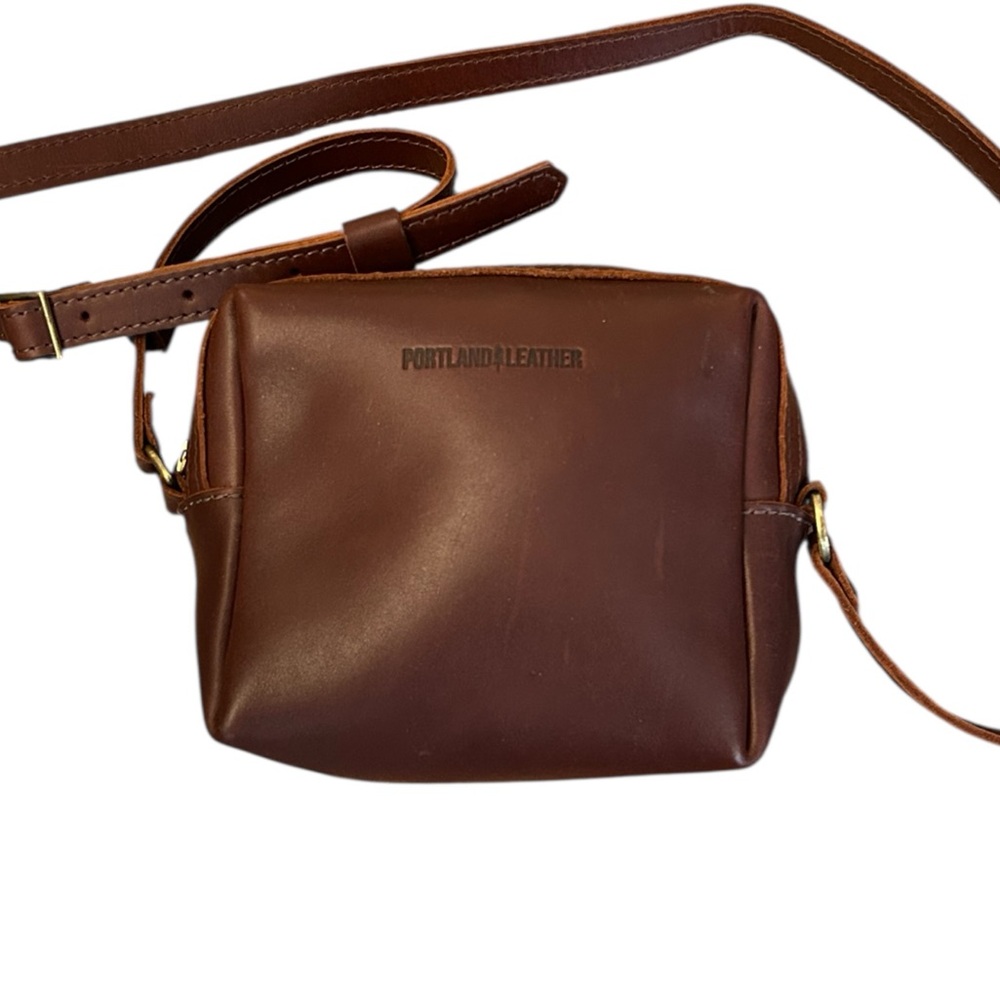 Portland Leather Dark Brown Compact Crossbody Bag for everyday